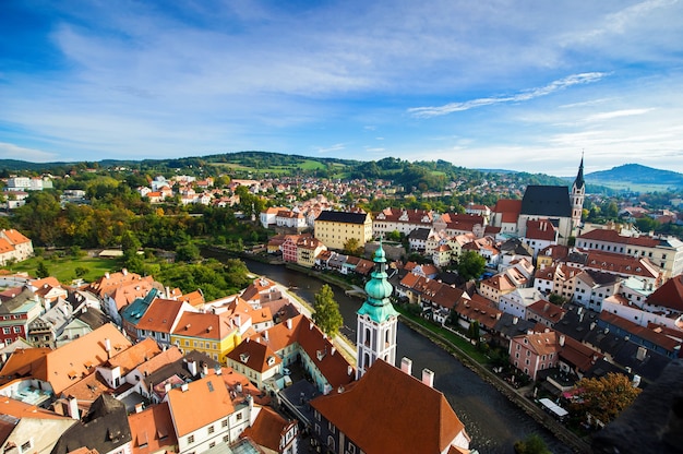 Panorama de Cesky Krumlov, République tchèque.