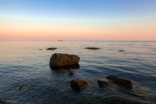 Panorama du paysage marin de la péninsule de Crimée.