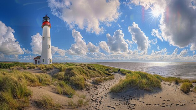 Photo panorama du phare de westerheversand