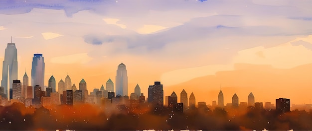 Panorama du pont sur les toits de Philadelphie AI générative