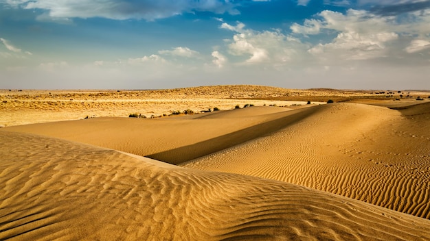 Panorama des dunes du désert de Thar Sam Dunes de sable Rajasthan Inde