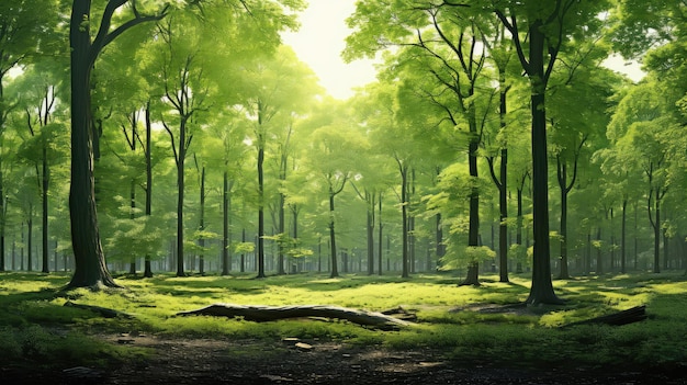 Panorama de la forêt naturelle en plein air