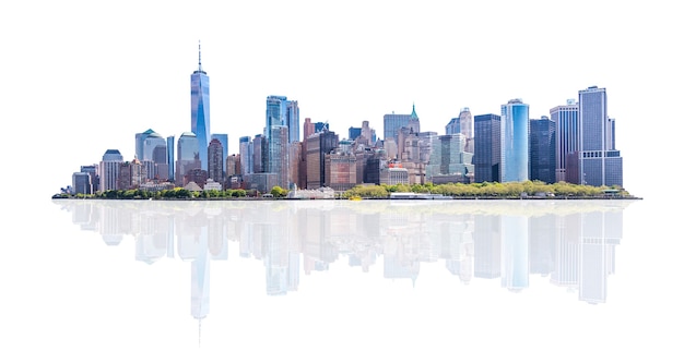 Panorama d'horizon du quartier financier du centre-ville et du bas manhattan à new york city usa