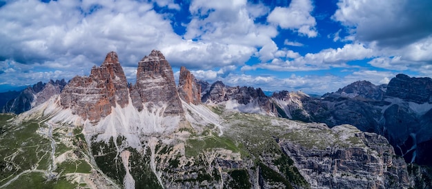 Panorama National Nature Park Tre Cime Dans les Alpes Dolomites. Belle nature de l'Italie.