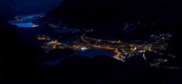 Panorama nocturne de St Moritz