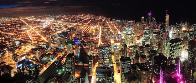 Panorama de nuit de Chicago