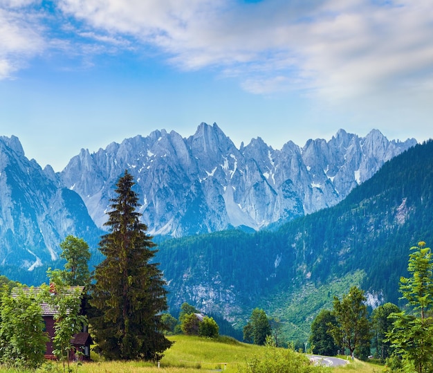 Panorama de pays d'été des Alpes Autriche