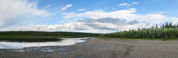 Panorama Paysage d'été de la rivière nord