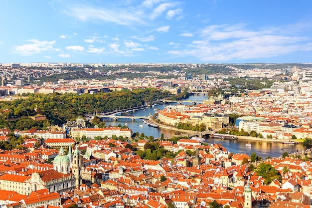 Panorama de la petite ville de Prague, République tchèque.