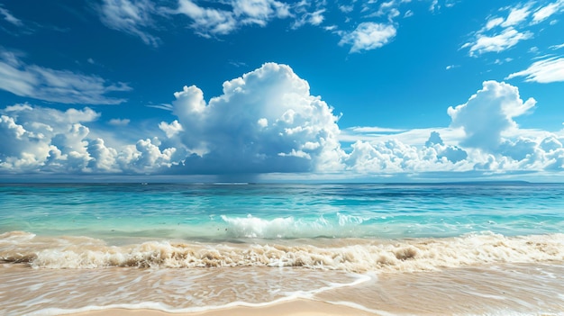 Panorama de plage tropicale ensoleillée avec espace de copie