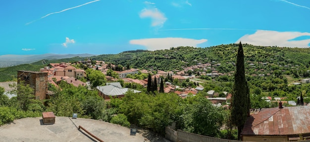 Panorama de la vallée d'Alazani République de Géorgie près de Tbilissi