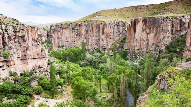 Photo panorama de la vallée d'ihlara en cappadoce