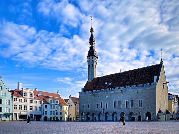 Panorama de la vieille ville de Tallinn au coucher du soleil voyage en Estonie