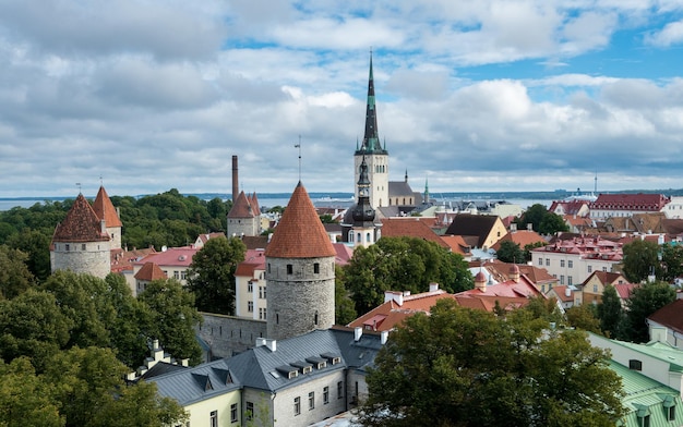 Panorama sur la vieille ville de Tallinn en Estonie