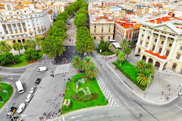 Panorama sur la ville de Barcelone depuis le monument de Christophe Colomb Barcelone Espagne