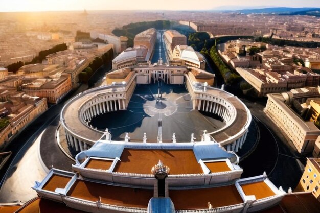 Photo panorama de la ville du vatican à rome en italie