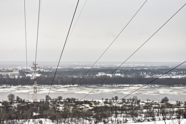 Panorama de la Volga en hiver