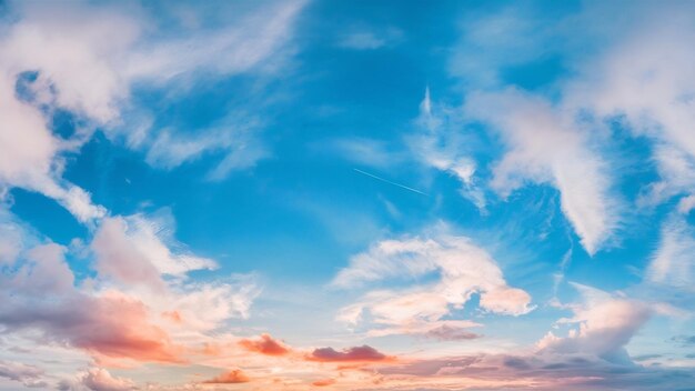 Panoramique d'un ciel bleu cristallin clair