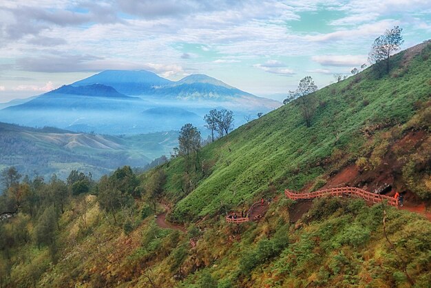 Panoramique du plateau d'Ijen, à l'est de Java