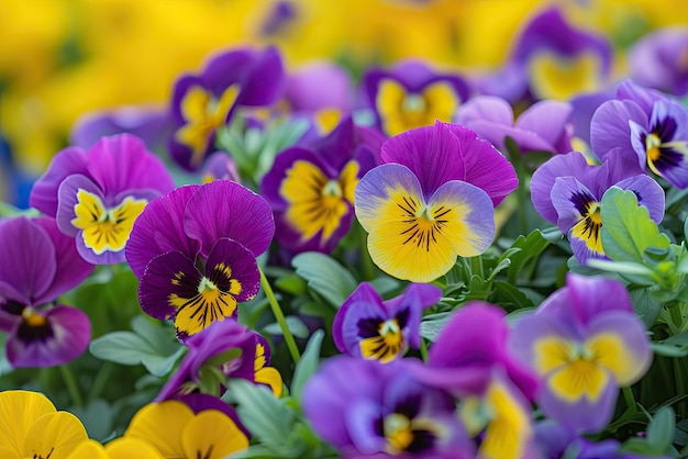 Pansies dans le lit de fleurs