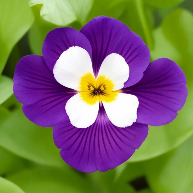 Photo pansy une petite fleur avec un motif de visage sur ses pétales