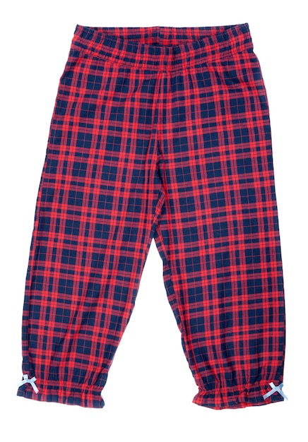 Le pantalon de pyjama rouge à carreaux