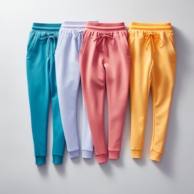 des pantalons colorés avec un nœud sur eux