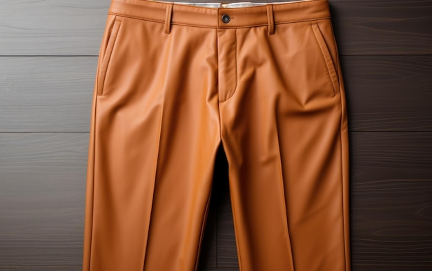 Photo des pantalons en cuir bruns et attrayants isolés sur un fond blanc