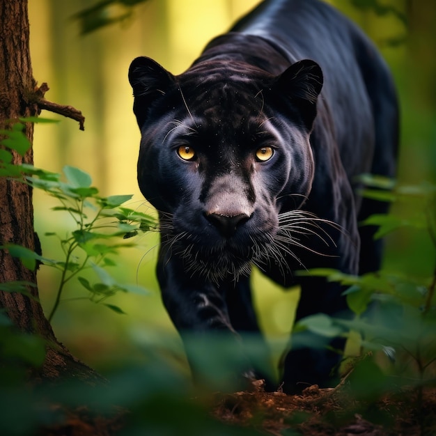 Photo la panthère dans son habitat naturel la photographie de la faune générative de l'ia