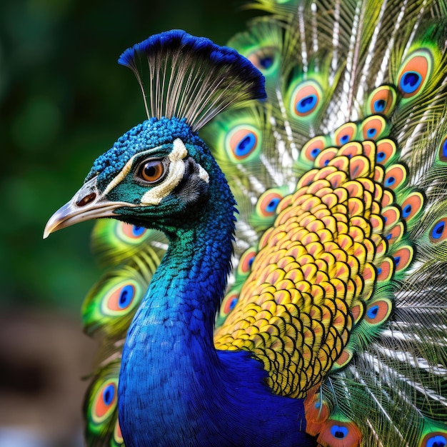 Un paon majestueux affichant ses plumes vibrantes