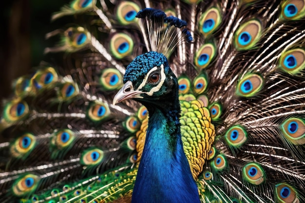 Un paon majestueux avec des plumes vibrantes