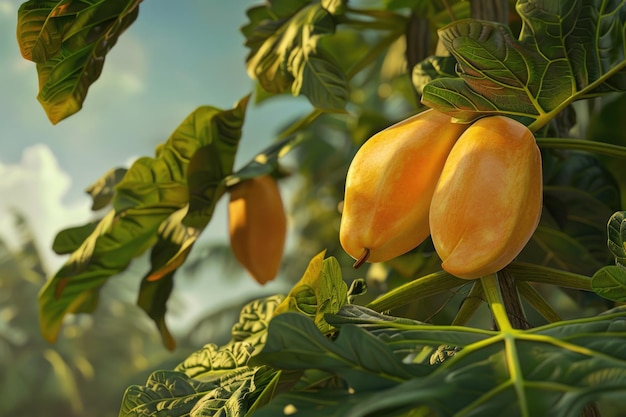 la papaye sur la plante l'arbre de la papaye