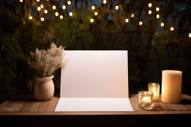 Papeterie de mariage vierge sur un bureau bien éclairé