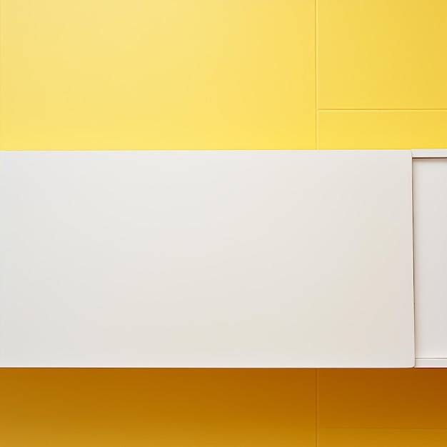 Un papier blanc sur un bureau jaune doux