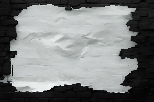 Papier blanc collé sur un mur noir