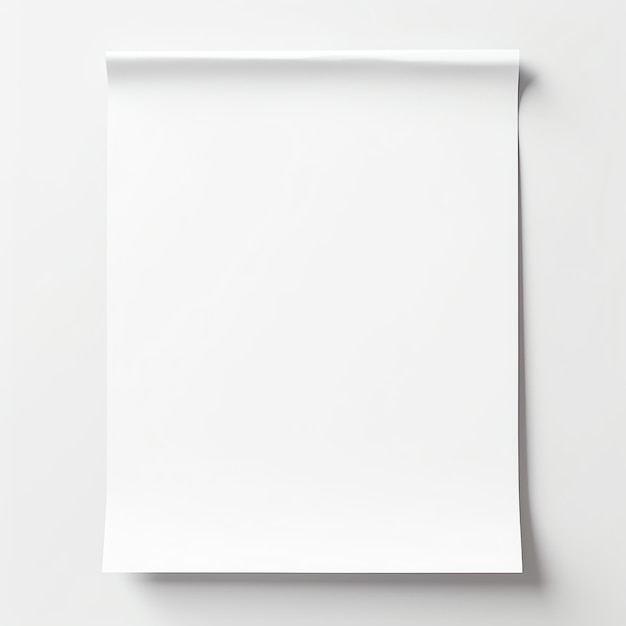 Photo un papier blanc sur une surface blanche