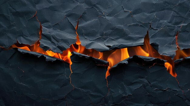 Papier brûlant sur fond noir Bords de papier brûlés