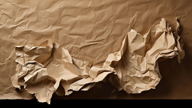 Un papier brun avec un bord déchiré est montré ai générative
