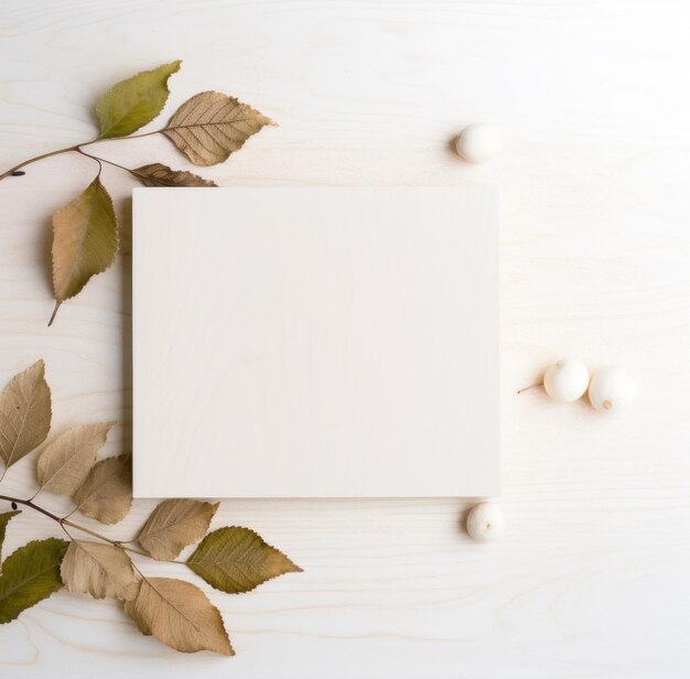 Photo papier carré blanc orné d'une fleur