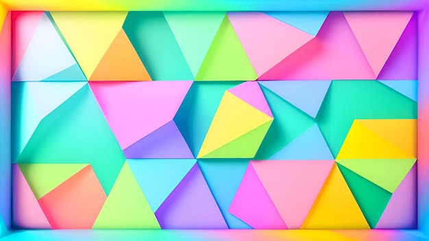 Un papier coloré avec beaucoup de triangles dessus