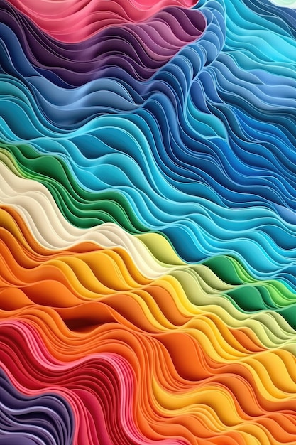 Un papier coloré découpé dans une vague.