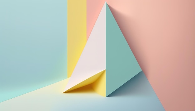 Un papier coloré avec un triangle dessus