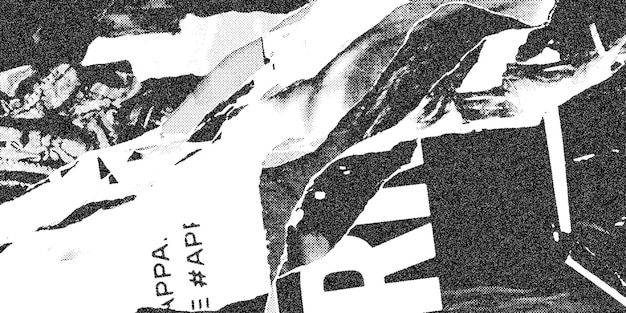 papier déchiré noir et blanc effet de texture grunge demi-tone