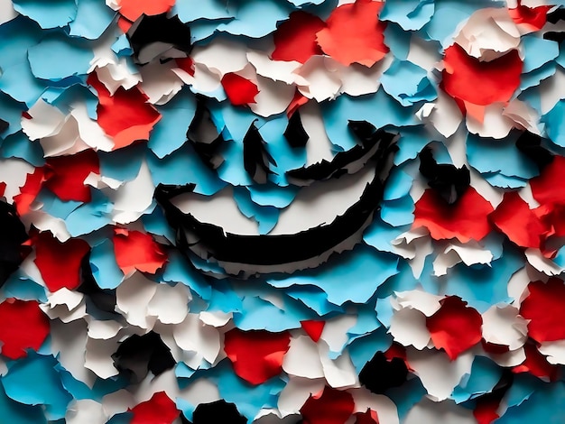 Papier déchiré avec sourire