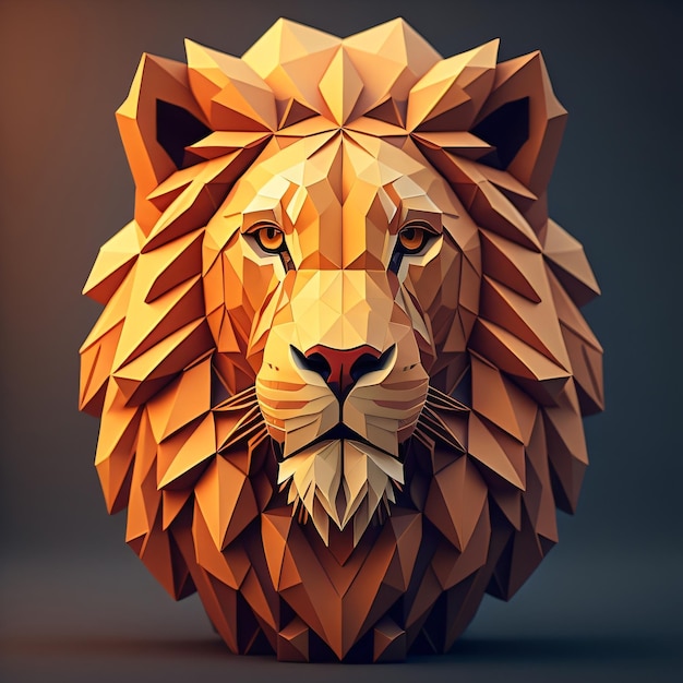 Un papier découpé d'une tête de lion.