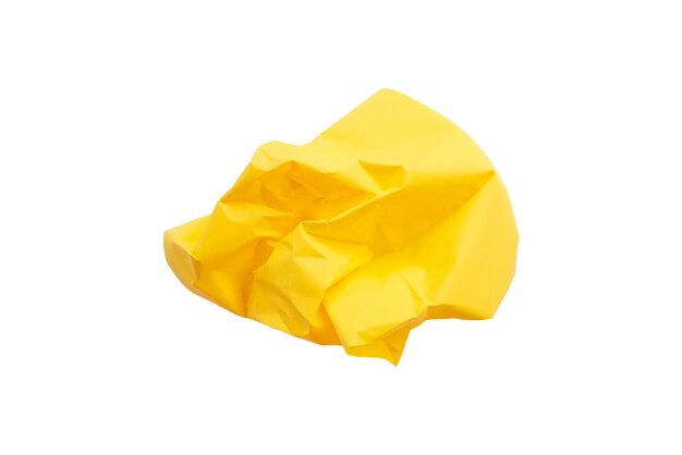 Papier froissé jaune Fond blanc