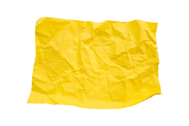 Papier froissé jaune Fond blanc
