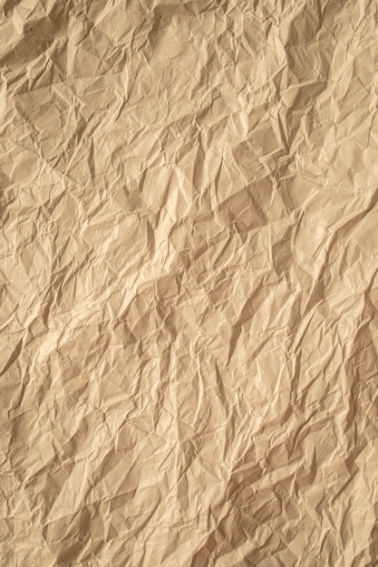 Papier froissé marron close up texture background Vertical