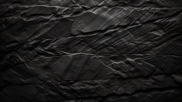 Un papier froissé noir avec une texture rugueuse.