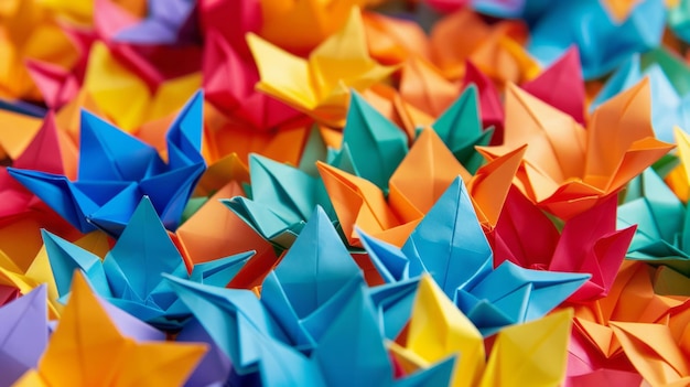 Un papier origami vibrant pour l'artisanat scolaire